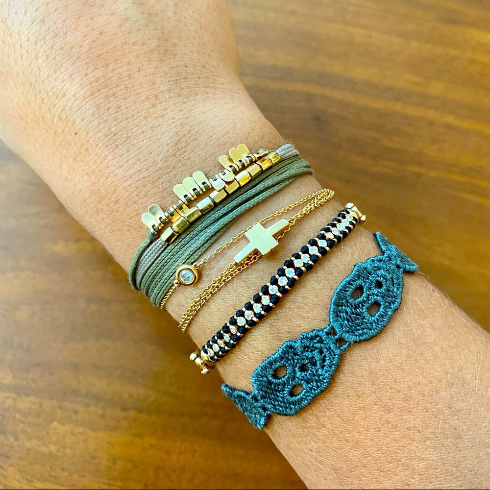 Black Silk Skull Bracelet